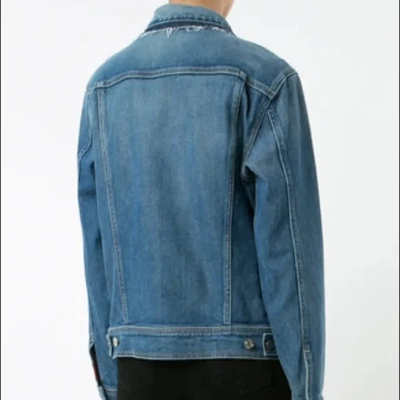 7 For All Mankind Raw Edge Collar Denim Jacket NWT - Picture 5 of 8